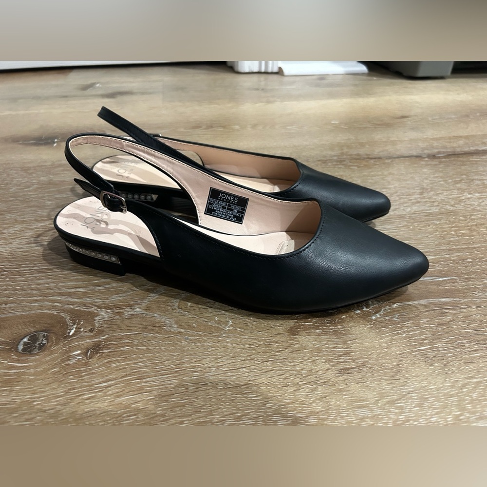 Jones NY Black Slingback Women's Shoes